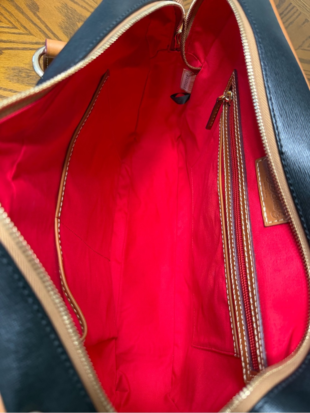 Dooney & Bourke Black Bag with Tan Leather Trim - Picture 7 of 7